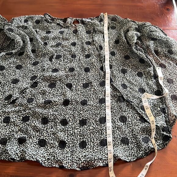 LaFemme 2X Sheer Crinkle Chiffon Print Blouse Batwing Vintage - Picture 8 of 8